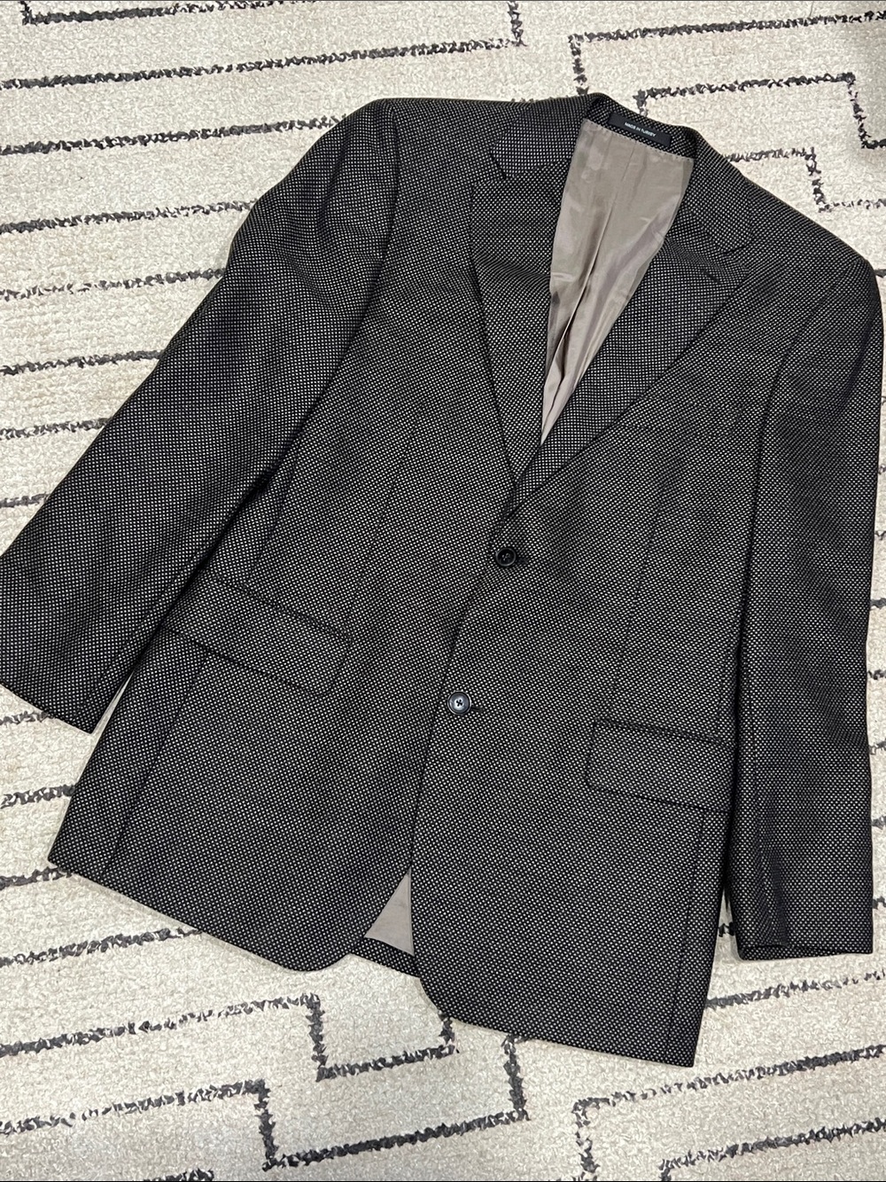 Boss Men's Black & Gray Micro-Pattern Two-Button Sport Coat